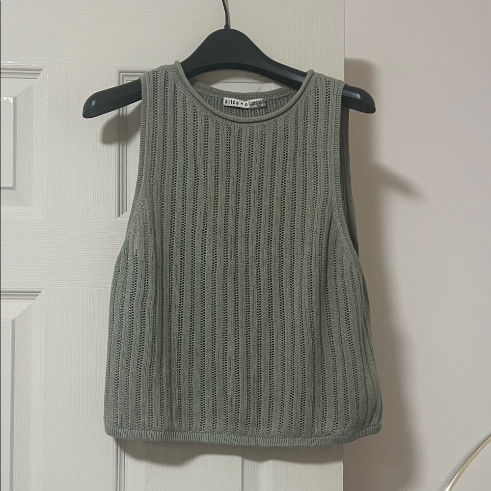 Alice + Olivia Sage Green Knit Top